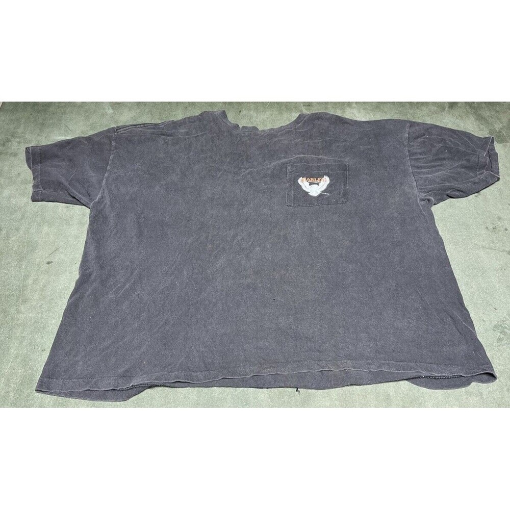 Rare Vintage 90’s Harley Davidson Round The Globe Double Sided Pocket T Shirt XL